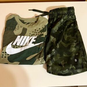 Nike Green Camo Tee and Shorts Set